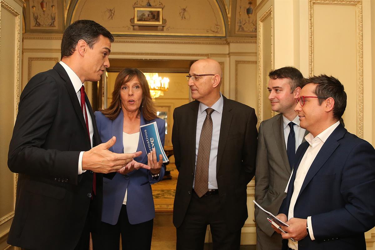 18/06/2018. Entrevista al presidente del Gobierno. El presidente del Gobierno, Pedro Sánchez, acompañado de los periodistas Ana Blanco y Ser...