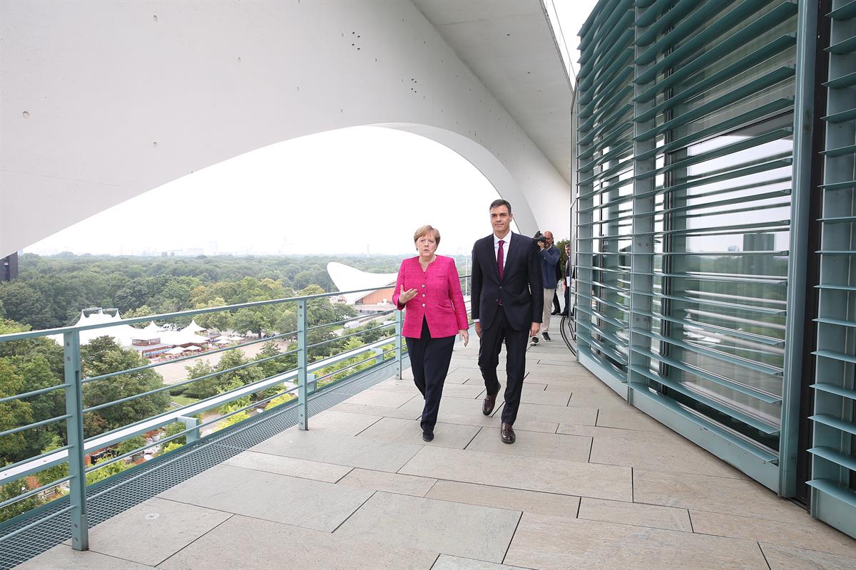 26/06/2018. Sánchez se reúne con Angela Merkel. El presidente del Gobierno, Pedro Sánchez, y la canciller de la República Federal de Alemani...