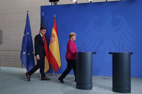 26/06/2018. Sánchez se reúne con Angela Merkel. El presidente del Gobierno, Pedro Sánchez, y la canciller de la República Federal de Alemani...