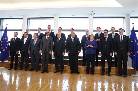 24/06/2018. Sánchez asiste a la reunión informal sobre asuntos de migración y asilo. Foto de familia de los participantes en la reunión info...