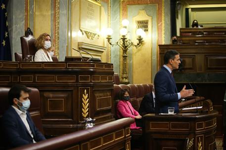 16/12/2020. Pedro Sánchez comparece ante el Pleno del Congreso de los Diputados. El presidente del Gobierno, Pedro Sánchez, durante su inter...