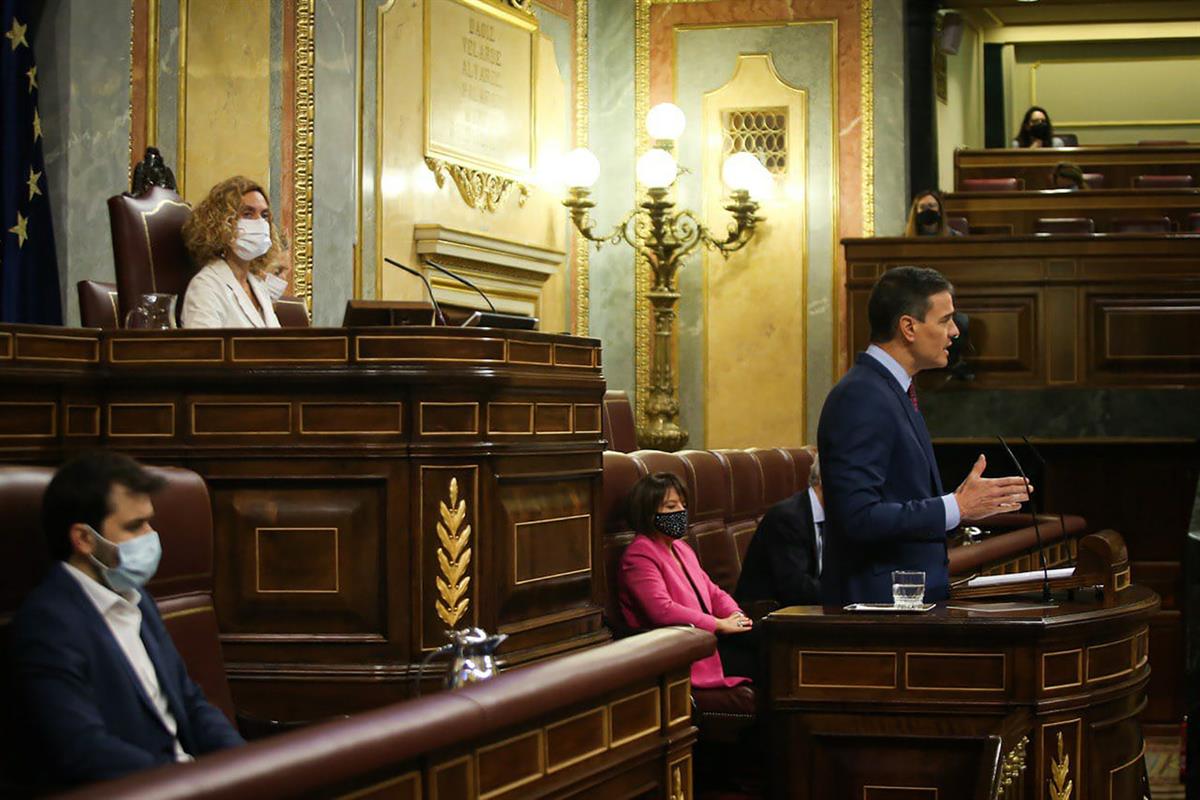 16/12/2020. Pedro Sánchez comparece ante el Pleno del Congreso de los Diputados. El presidente del Gobierno, Pedro Sánchez, durante su inter...