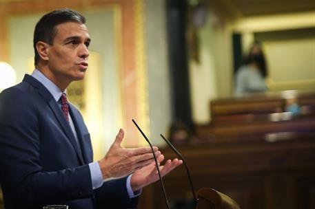 16/12/2020. Pedro Sánchez comparece ante el Pleno del Congreso de los Diputados. El presidente del Gobierno, Pedro Sánchez, durante su compa...