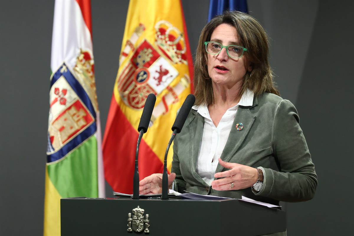 28/02/2020. Pedro Sánchez preside la Comisión Delegada del Gobierno para el Reto Demográfico. La vicepresidenta y ministra para la Transició...