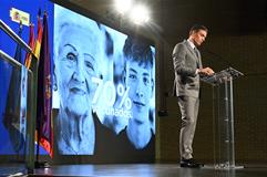 El presidente del Gobierno, Pedro Sánchez, durante su intervención