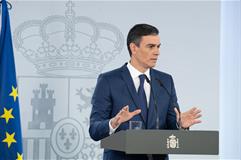 Pedro Sánchez durante su comparecencia ante los medios de comunicación