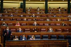 El presidente del Gobierno, Pedro Sánchez, durante la sesión de control en el Congreso de los Diputados