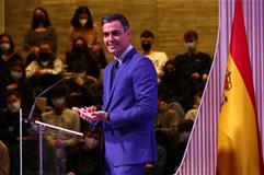 Pedro Sánchez durante su intervención en el acto