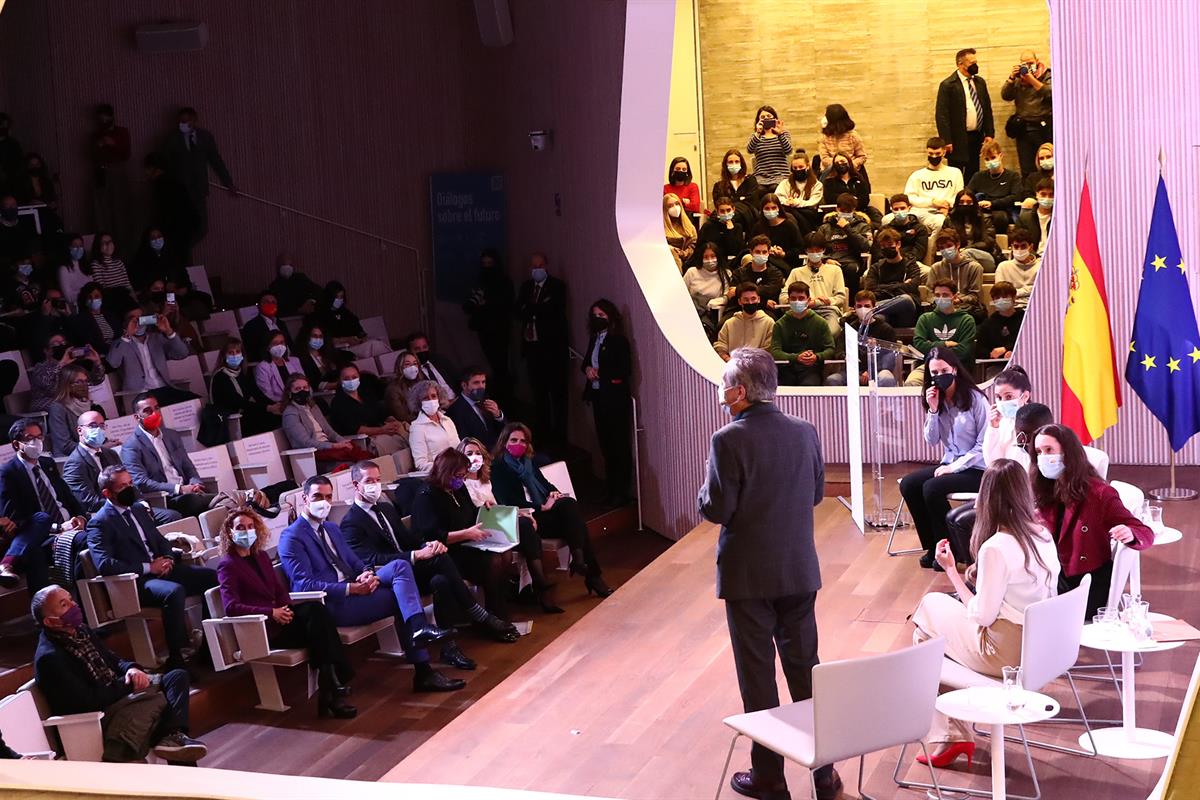 13/12/2021. Pedro Sánchez clausura la jornada 'Diálogos sobre el futuro. Construyendo la España que seremos'. El presidente del Gobierno, Pe...