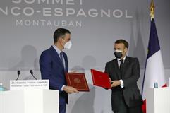 Pedro Sánchez junto a Emmanuele Macron