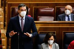 El presidente del Gobierno, Pedro Sánchez, durante la sesión de control en el Congreso de los Diputados