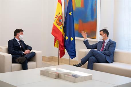 El presidente del Gobierno, Pedro Sánchez, durante la reunión