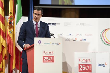 18/06/2021. Pedro Sánchez participa en la XVIII edición del Foro de Diálogo Italia-España. El presidente del Gobierno, Pedro Sánchez, durant...