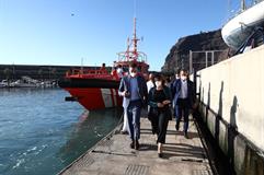 Pedro Sánchez durante su visita a La Palma