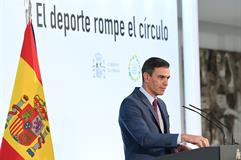 Pedro Sánchez durante su intervención en el acto