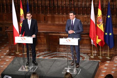 31/05/2021. Pedro Sánchez preside la XIII Cumbre Hispano-Polaca. El presidente del Gobierno, Pedro Sánchez, y el primer ministro de la Repúb...