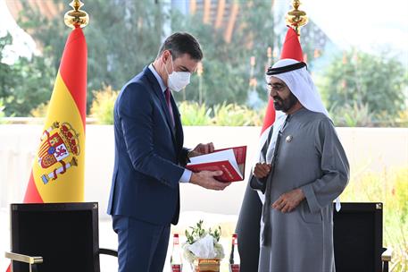 2/02/2022. Pedro Sánchez participa en el acto institucional del Día Nacional de España en la Expo de Dubái 2020. El presidente del Gobierno,...