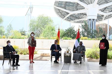 2/02/2022. Pedro Sánchez participa en el acto institucional del Día Nacional de España en la Expo de Dubái 2020. El presidente del Gobierno,...