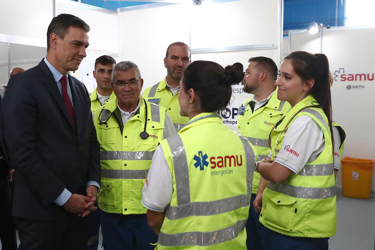 3/06/2022. El presidente del Gobierno viaja a la República de Moldavia. Pedro Sánchez ha conocido la labor del Centro de refugiados.