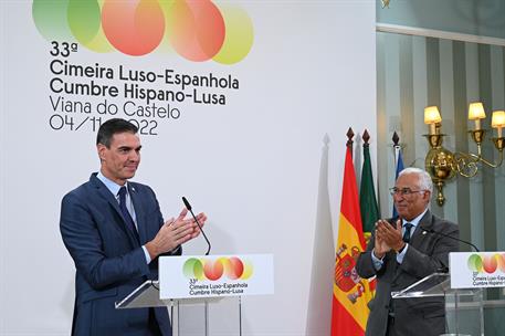 4/11/2022. Pedro S&#225;nchez asiste a la Cumbre hispano-portuguesa. El presidente del Gobierno, Pedro S&#225;nchez, y el primer ministro de Portugal,...