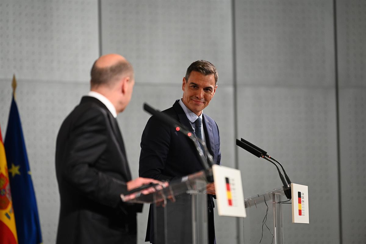5/10/2022. Pedro Sánchez preside la XXV Cumbre Hispano-Alemana junto al canciller Olaf Scholz