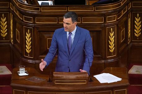 8/06/2022. Pedro Sánchez comparece ante el Pleno del Congreso de los Diputados. Pedro Sánchez durante su comparecencia ante el Pleno del Con...