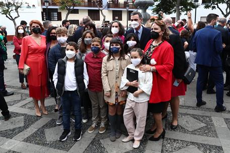 12/03/2022. Pedro Sánchez asiste al Acto de Homenaje a la Ejemplaridad del Pueblo de La Palma. El presidente del Gobierno, Pedro Sánchez, co...