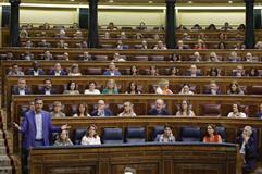 El presidente del Gobierno, Pedro Sánchez, durante la sesión de conrol al Gobierno en el Congreso