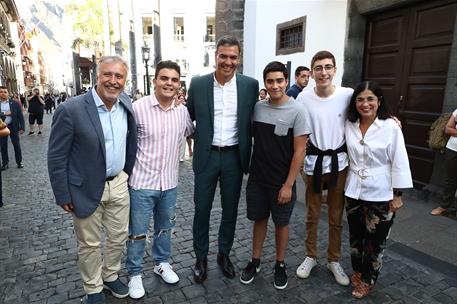 16/08/2022. Pedro S&#225;nchez visita la isla de la Palma. El presidente del Gobierno, Pedro S&#225;nchez, durante su visita a la isla de la Palma.