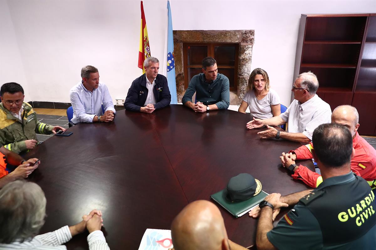 19/07/2022. Pedro Sánchez visita las zonas afectadas por los incendios en Ourense