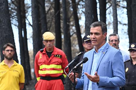 22/08/2022. Pedro S&#225;nchez visita las zonas afectadas por los incendios en Castell&#243;n