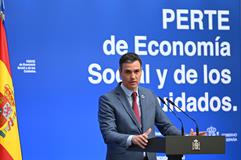 El presidente del Gobierno, Pedro Sánchez, durante la presentación del PERTE