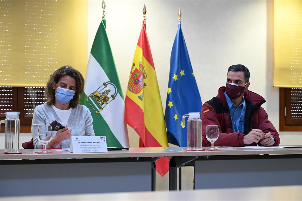 31/01/2022. Pedro Sánchez visita el Parque Nacional de la Sierra de las Nieves. El presidente del Gobierno, Pedro Sánchez, y la vicepresiden...