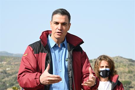 31/01/2022. Pedro Sánchez visita el Parque Nacional de la Sierra de las Nieves. El presidente del Gobierno, Pedro Sánchez, durante una decla...