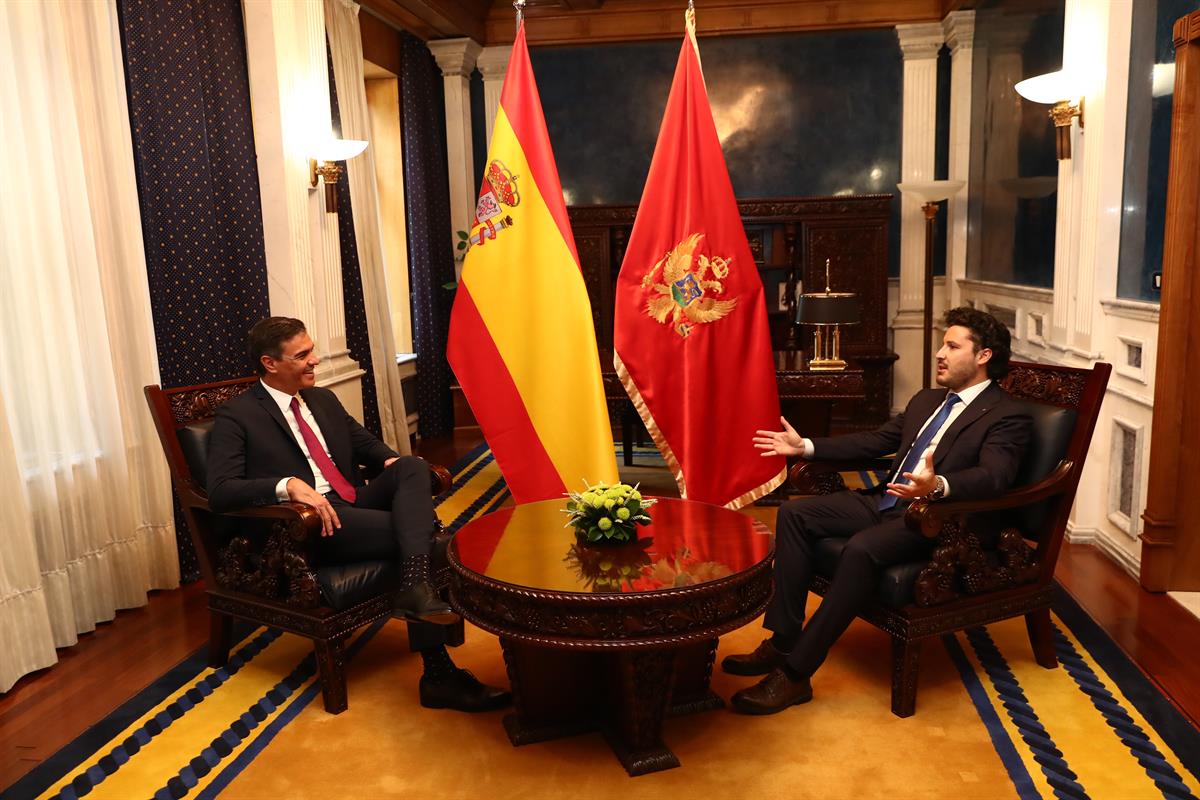 31/07/2022. Encuentro de Pedro Sánchez con el primer ministro de Montenegro. Encuentro de Pedro Sánchez con el primer ministro de Montenegro