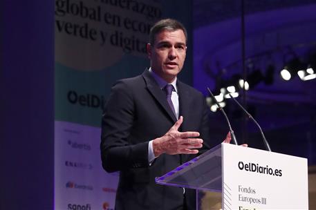 5/06/2023. El presidente inaugura las III Jornadas de Fondos Europeos de Recuperaci&#243;n. El presidente del Gobierno, Pedro S&#225;nchez, interviene...