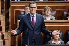 El presidente del Gobierno, Pedro Sánchez, durante la sesión de control en el Congreso