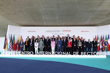 9/05/2023. Pedro Sánchez interviene en la inauguración del V Encuentro Internacional de Rectores Universia. El presidente del Gobierno, Pedr...