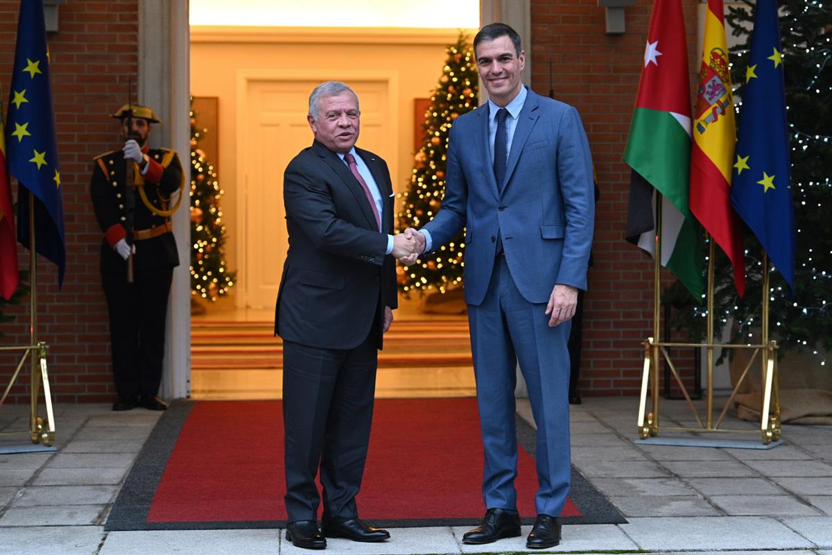 12/12/2023. Pedro Sánchez se reúne con el rey de Jordania, Abdalá II bin Al Husein. El presidente del Gobierno, Pedro Sánchez, recibe en el ...