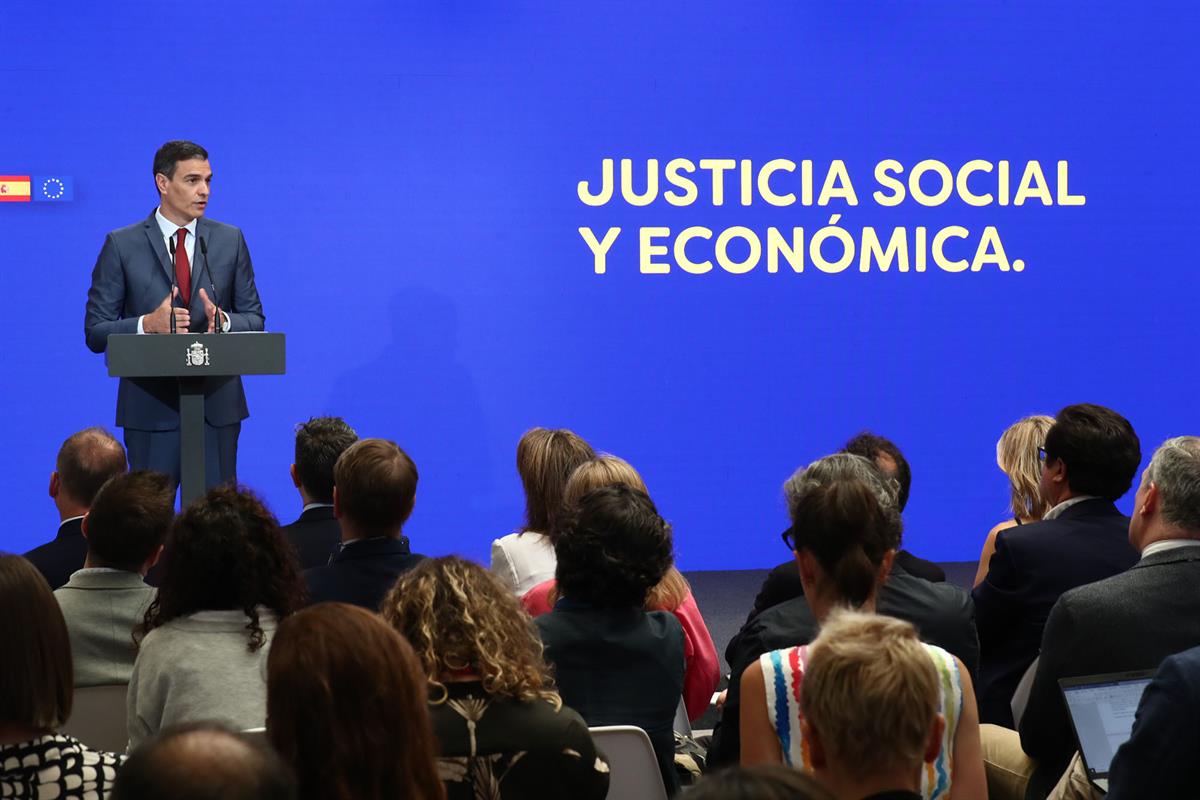 15/06/2023. Pedro Sánchez presenta las prioridades de la Presidencia esañola de la Unión Europea. El presidente del Gobierno, Pedro Sánchez,...