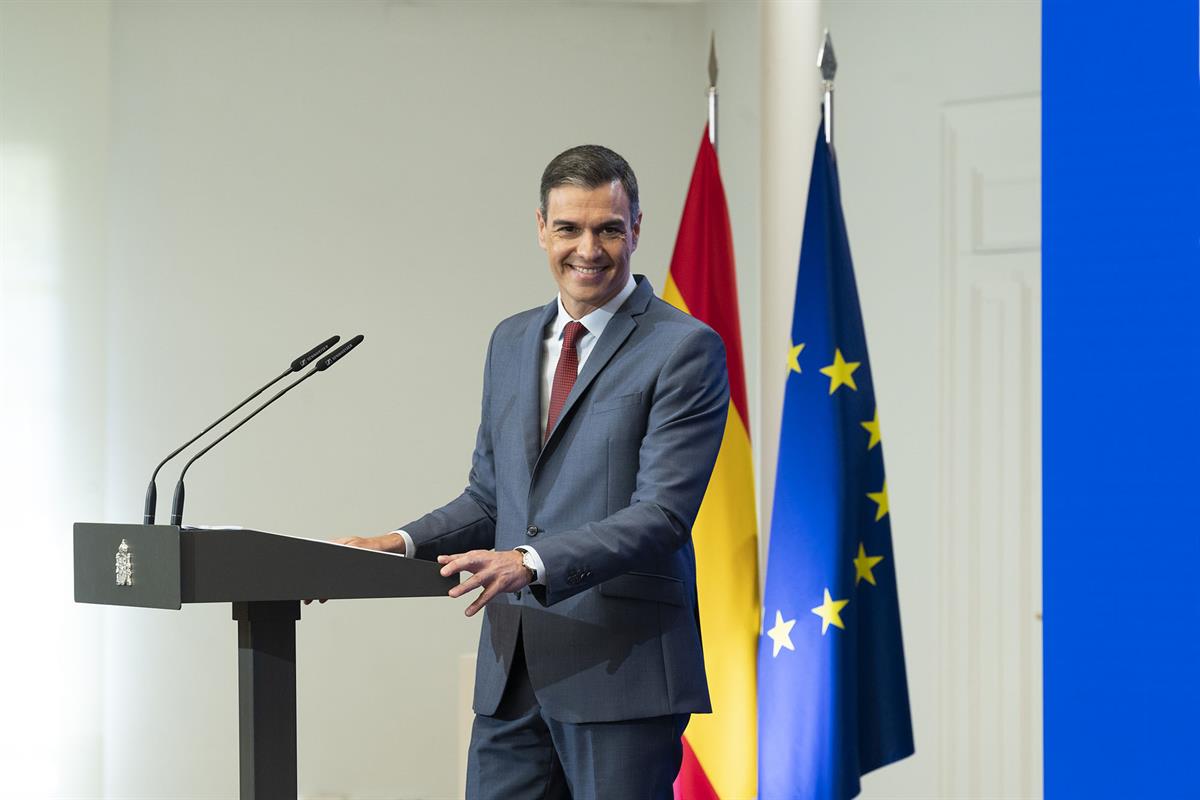 15/06/2023. Pedro Sánchez presenta las prioridades de la Presidencia esañola de la Unión Europea. El presidente del Gobierno, Pedro Sánchez,...