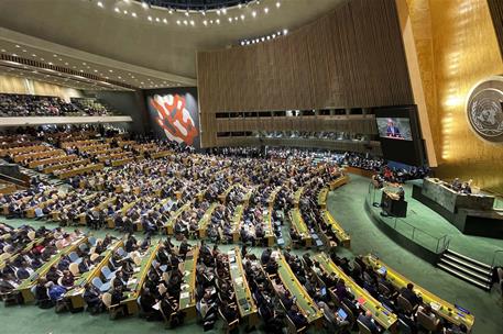 19/09/2023. Pedro Sánchez asiste a la Asamblea General de Naciones Unidas. El presidente del Gobierno en funciones, Pedro Sánchez, junto a l...
