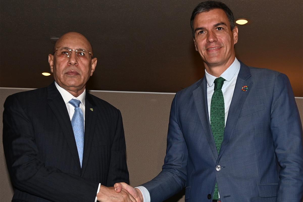 19/09/2023. Sánchez mantiene un encuentro bilateral con el primer ministro de Mauritania. El presidente del Gobierno en funciones, Pedro Sán...