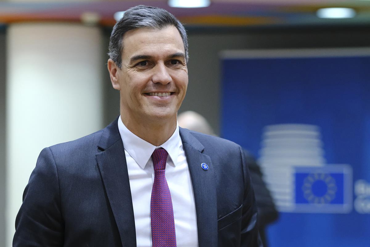 26/10/2023. Pedro Sánchez participa en el Consejo Europeo. El presidente del Gobierno en funciones, Pedro Sánchez, al inicio de la sesión de...