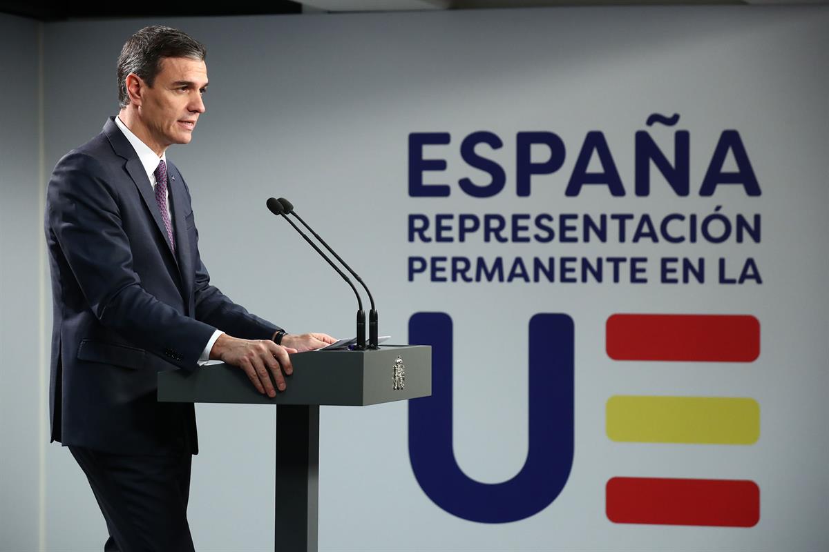 27/10/2023. Pedro Sánchez participa en el Consejo Europeo (segunda jornada). El presidente del Gobierno en funciones, Pedro Sánchez, durante...