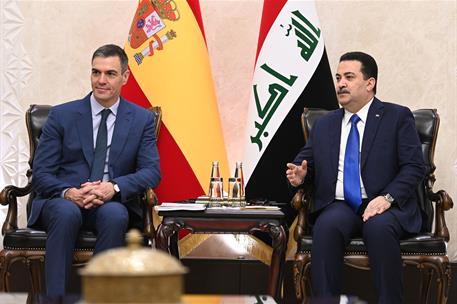 28/12/2023. Pedro Sánchez visita la República de Irak. El presidente del Gobierno, Pedro Sánchez, y el primer ministro de Irak, Mohammed Shi...