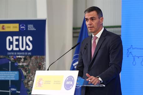 1/10/2024. Pedro Sanchez en instalaciones del Centro de Ensayos de Sistemas A&#233;reos no Tripulados. El presidente del Gobierno, Pedro S&#225;nchez,...