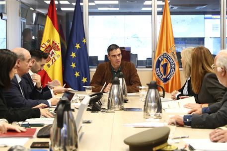 Pedro Sánchez se reúne con el Comité Estatal de Coordinación y Dirección de Protección Civil 