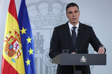 2/11/2024. Pedro Sánchez comparece tras el comité de crisis para el seguimiento de los efectos de la DANA. El presidente del Gobierno, Pedro...