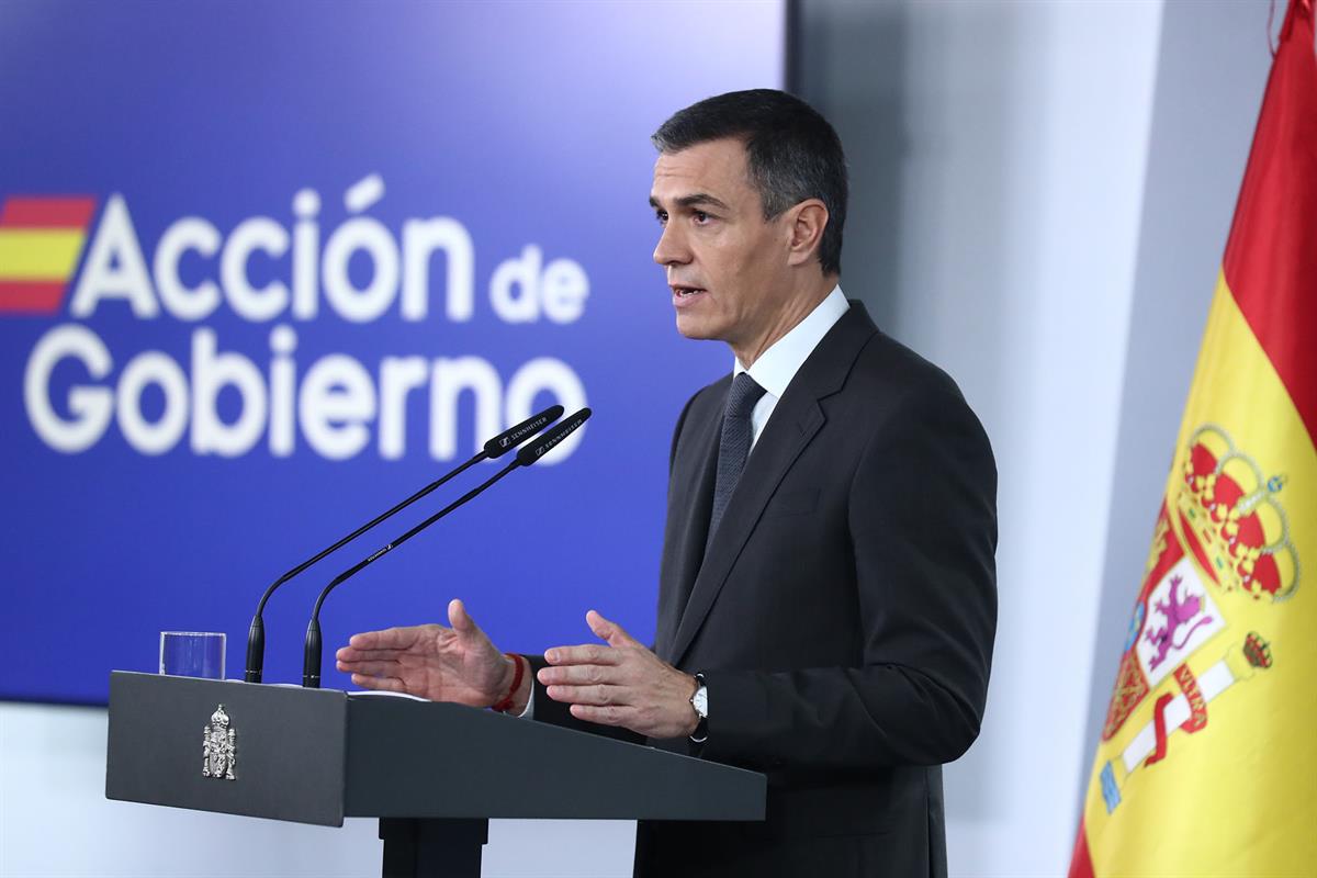 2/11/2024. Pedro Sánchez comparece tras el comité de crisis para el seguimiento de los efectos de la DANA. El presidente del Gobierno, Pedro...